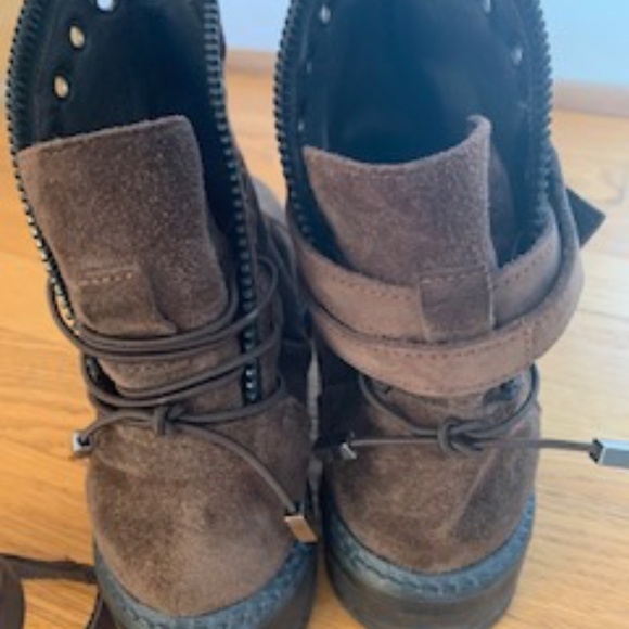 Free People Chocolate Suede Ankle Boots - Picture 3 of 5